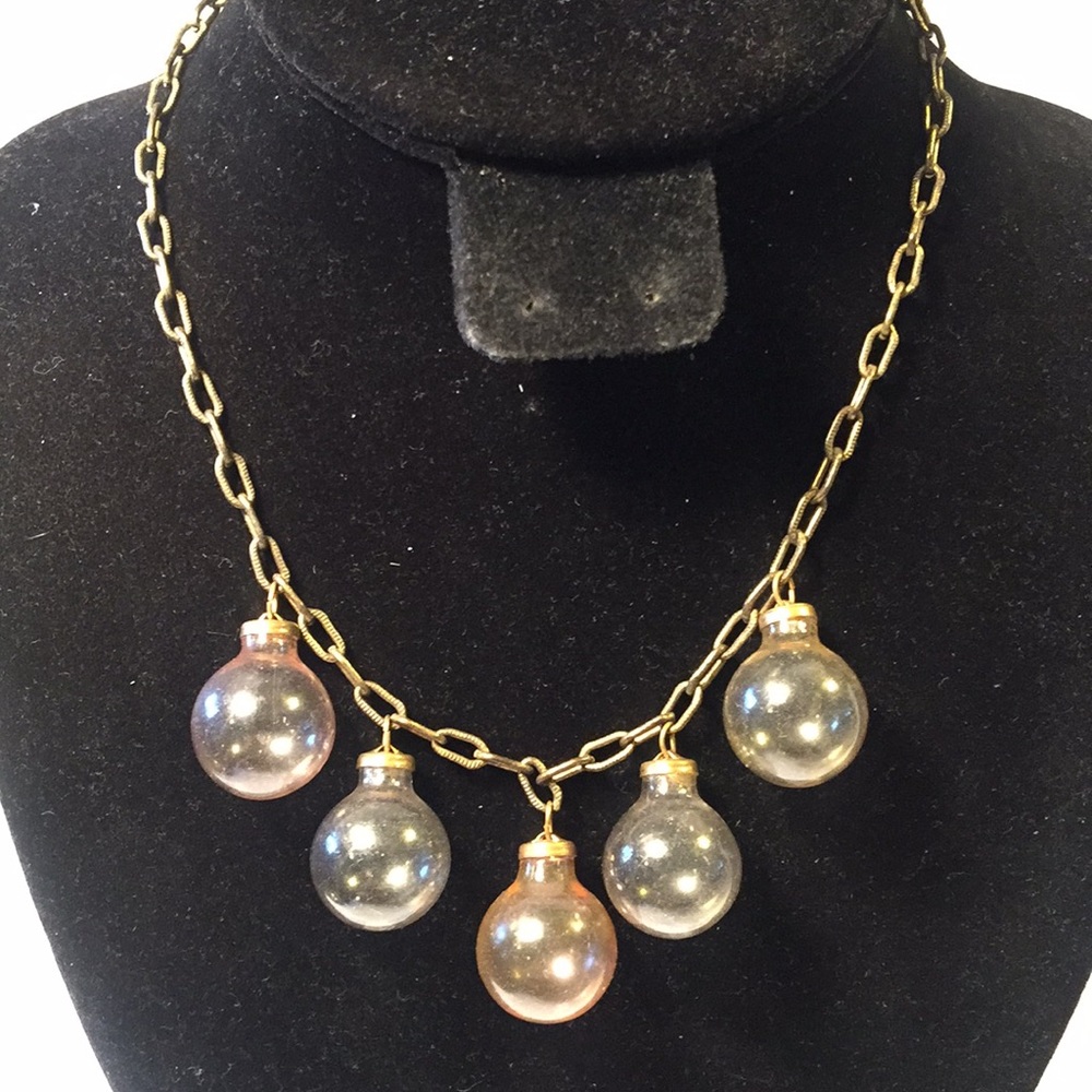 Unusual Antique “Lightbulb” Lucite Necklace